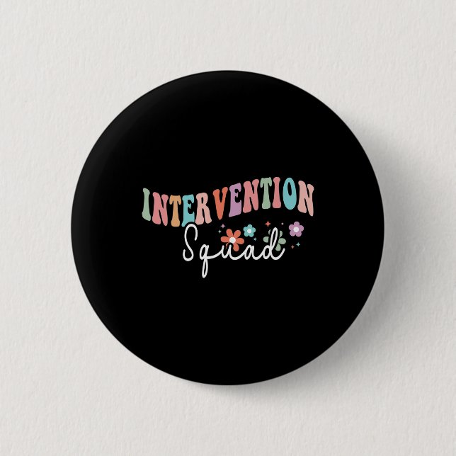 Team Squad Intervention Teacher Back To School Tea 6 Cm Round Badge (Front)