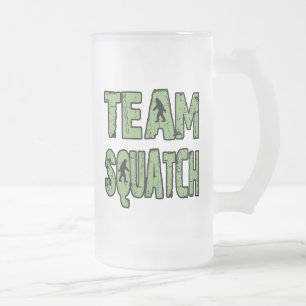 Team Squatch Frosted Glass Beer Mug
