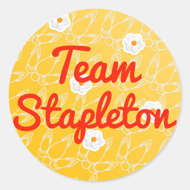 Team Stapleton Classic Round Sticker (Front)