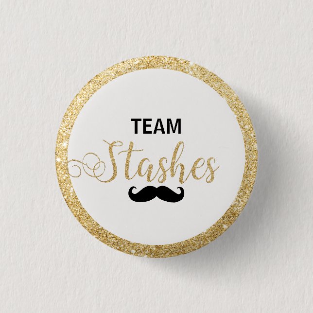 Team Stashes Gender Reveal Baby Shower Favour Game 3 Cm Round Badge (Front)
