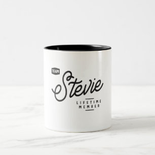 Team Stevie Lifetime Member Personalised Name Two-Tone Coffee Mug