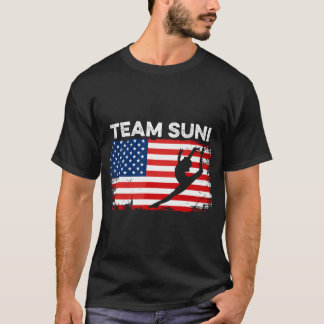 Team Suni Gymnastics Gymnast Sunisa Lee USA Flag A T-Shirt