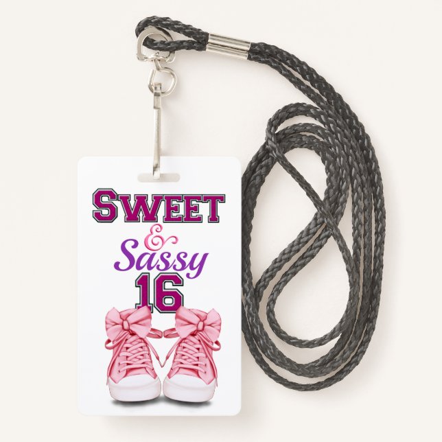 Team Sweet 16  Badge - See Back ID Badge (Front with Lanyard)