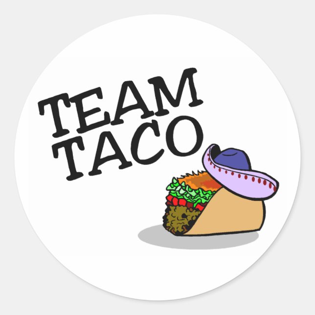 Team Taco Taco Classic Round Sticker (Front)