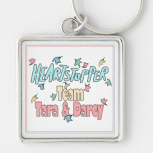 Team Tara And Darcy White Key Ring