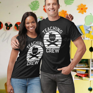 Team Teacher Crew Black & White T-Shirt