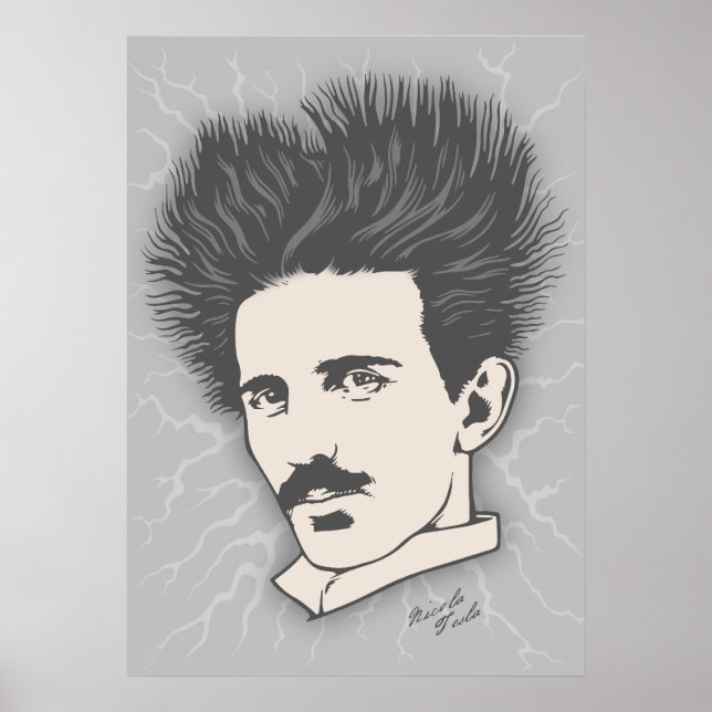 Team Tesla Static Hair Poster (Front)