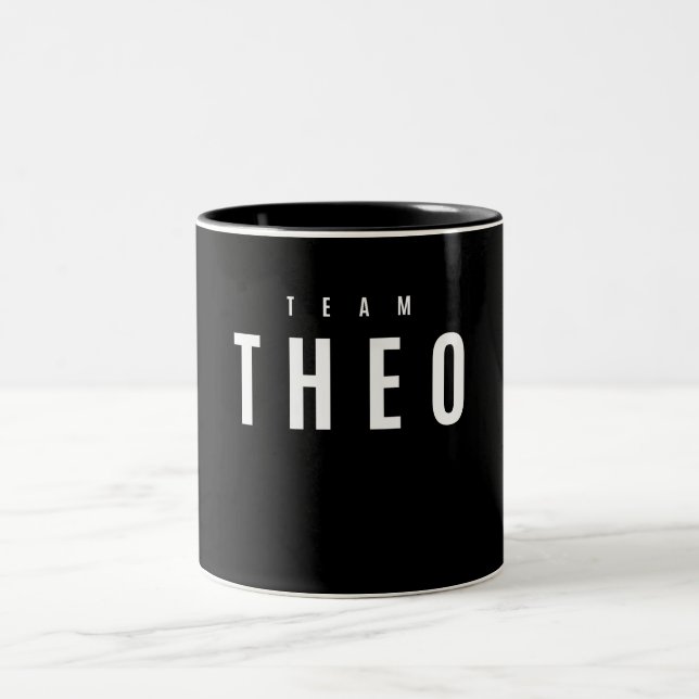 Team Theo Personalised Name Two-Tone Coffee Mug (Center)