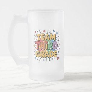 Team Third Grade Frosted Glass Beer Mug