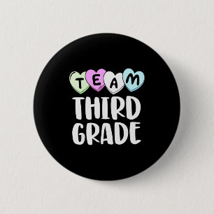 Team Third Grade Shirt 3rd Love Hearts Teacher Val 6 Cm Round Badge