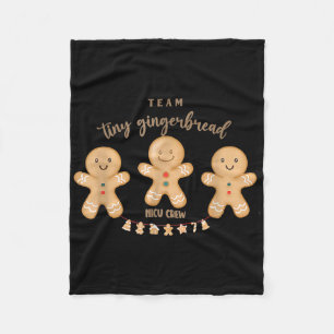 Team Tiny Gingerbread Nicu Crew Nurse Christmas Ho Fleece Blanket