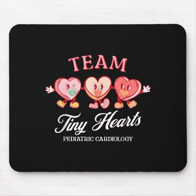 Team Tiny Heart Pediatric Cardiology Candy Heart V Mouse Mat (Front)