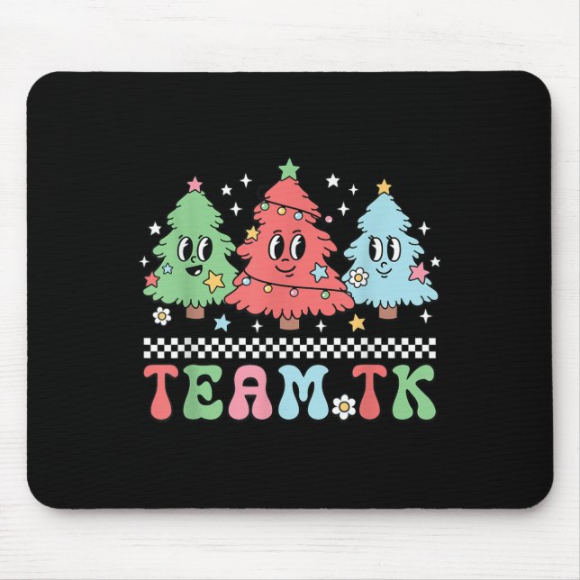 Team Tk Teacher Christmas Sweater Retro Xmas Tree  Mouse Mat (Front)