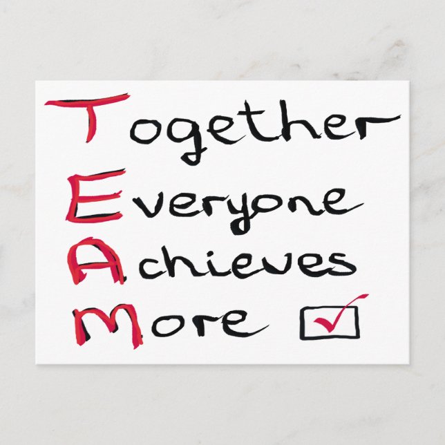 Team - Together Everyone Achieves More Postcard (Front)