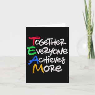 Team Together Everyone Achieves More Teamwork Moti Card