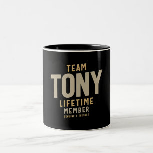 Team Tony Lifetime Member Personalised Name Two-Tone Coffee Mug