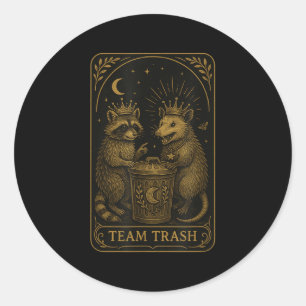 Team Traarot Card Racoon Opossum Lover Funny Men W Classic Round Sticker