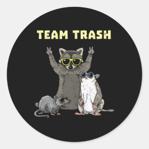 Team Trash Opossum Raccoon Rat Animals Garbage Gan Classic Round Sticker