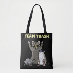 Team Trash Opossum Racoon Rat, Funny Animals Garb Tote Bag