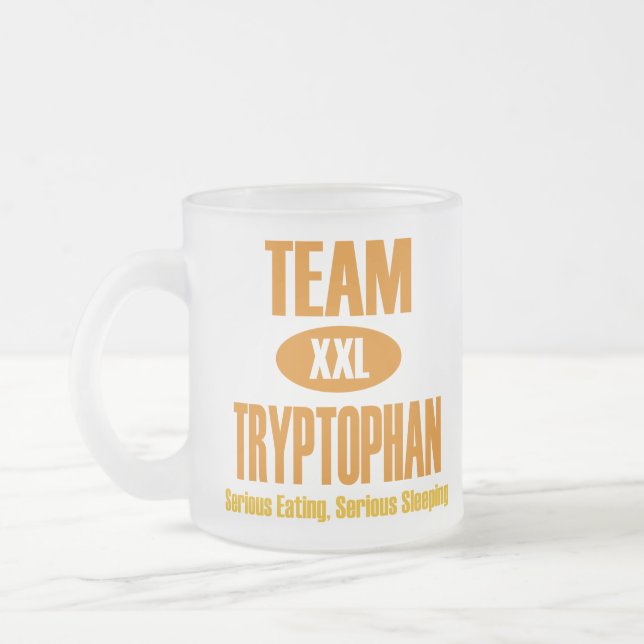 Team Tryptophan Frosted Glass Coffee Mug (Left)