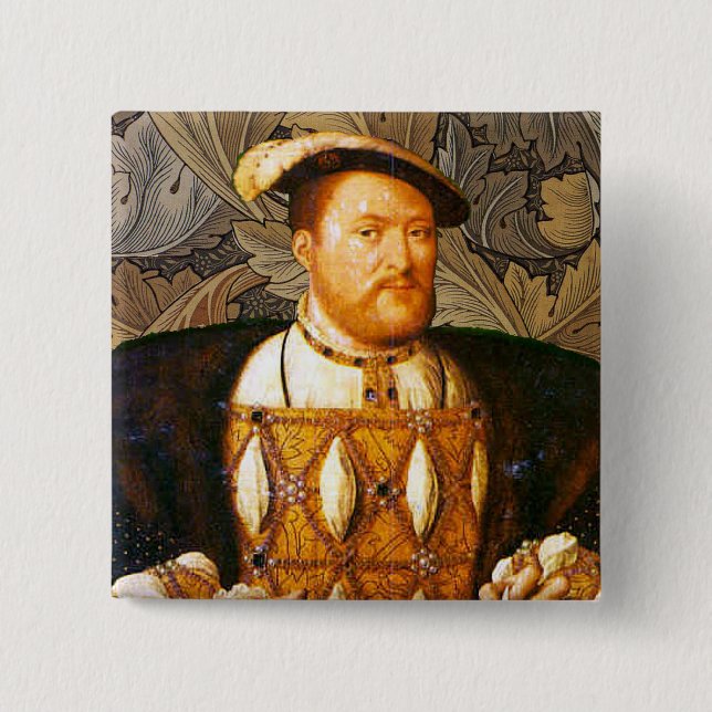 Team Tudor - Portrait of King Henry VIII 15 Cm Square Badge (Front)
