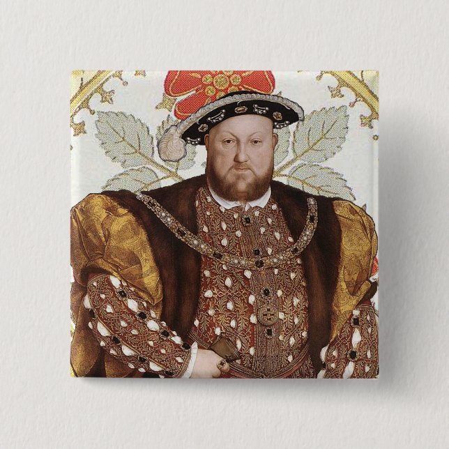 Team Tudor - Portrait of King Henry VIII 15 Cm Square Badge (Front)