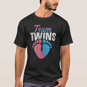 Team Twins Quote for a Gender Reveal Twin Mum and T-Shirt