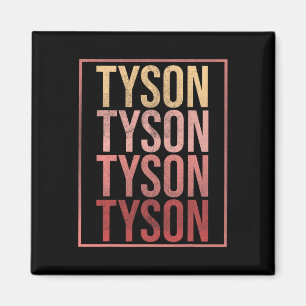 Team Tyson Family Personalised Name Groovy Vintage Magnet