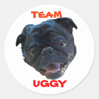 TEAM UGGY STICKERZ!!! CLASSIC ROUND STICKER