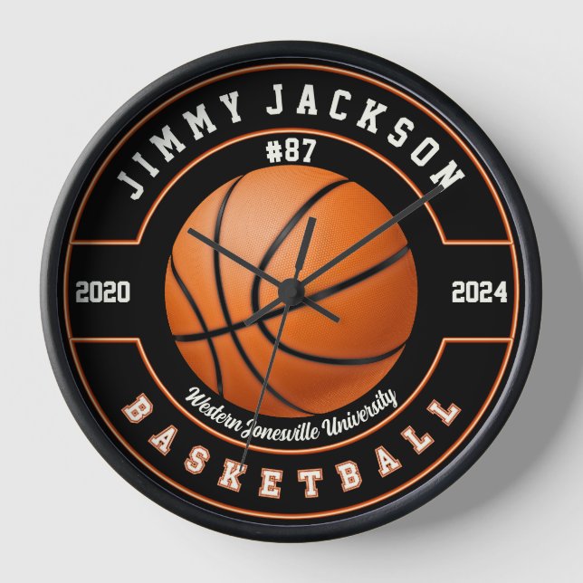 Team - University - School Basketball  Clock (Front)