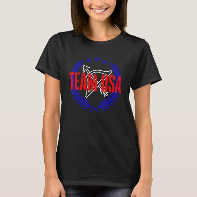 Team Usa 2021 Tokyo Japan Summer Games Archery Eve T-Shirt (Front)