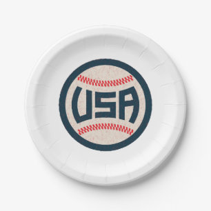 Team USA Baseball Paper Plate