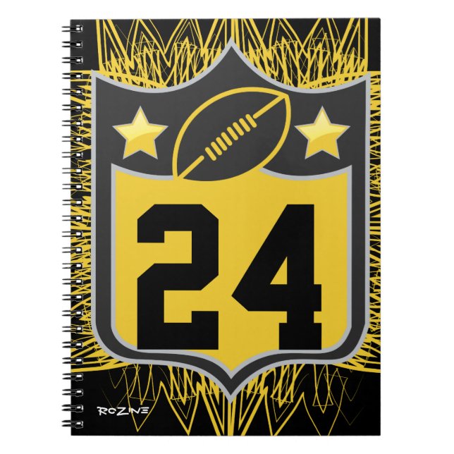 Team USA Sports Black and Gold Pittsburgh Football Notebook (Front)