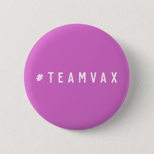 Team Vax Pink Pro Vaccine Vaccination Hashtag 6 Cm Round Badge