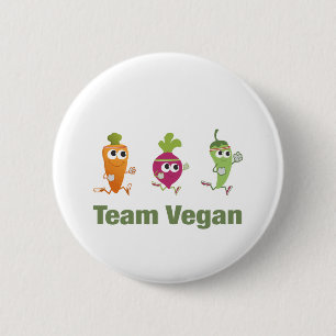 Team Vegan 6 Cm Round Badge