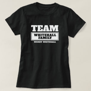Team white personalised family or group t-shirt
