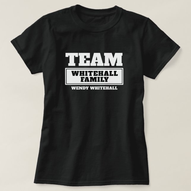 Team white personalised family or group t-shirt (Design Front)