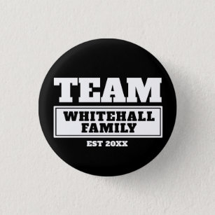 Team white personalised family or team button