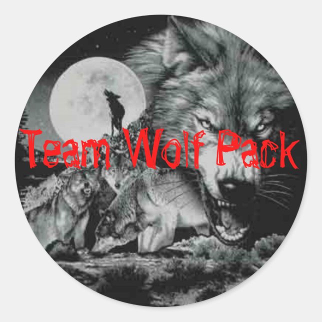 Team Wolf Pack Classic Round Sticker (Front)