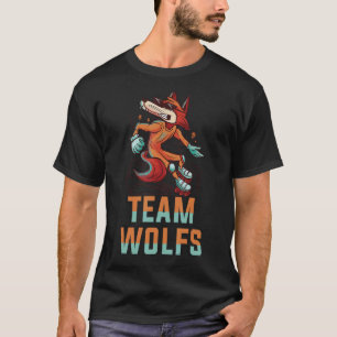 Team Wolfs 10 Animal Sports Cute Roller Skating T-Shirt
