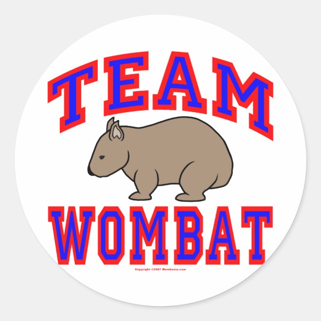 Team Wombat VI Classic Round Sticker (Front)