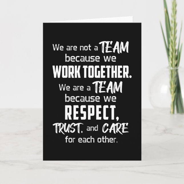 Team Work Job Awesome Spirit Team Player Gift Idea Card (Front)