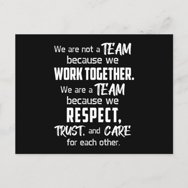 Team Work Job Awesome Spirit Team Player Gift Idea Postcard (Front)