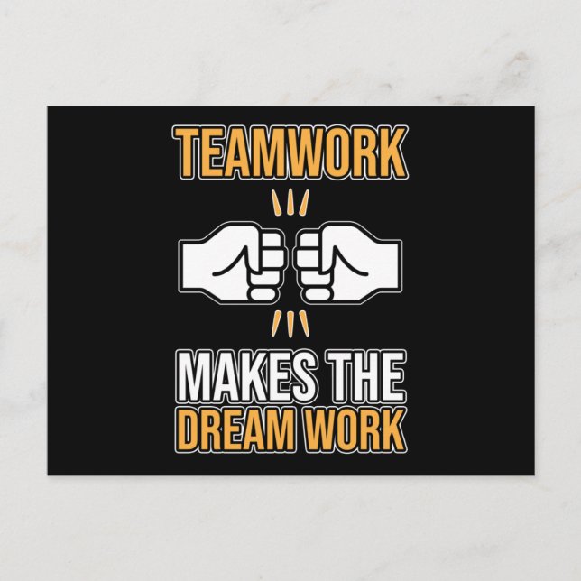Team Work Makes Dream Work Employee Appreciation G Announcement Postcard (Front)