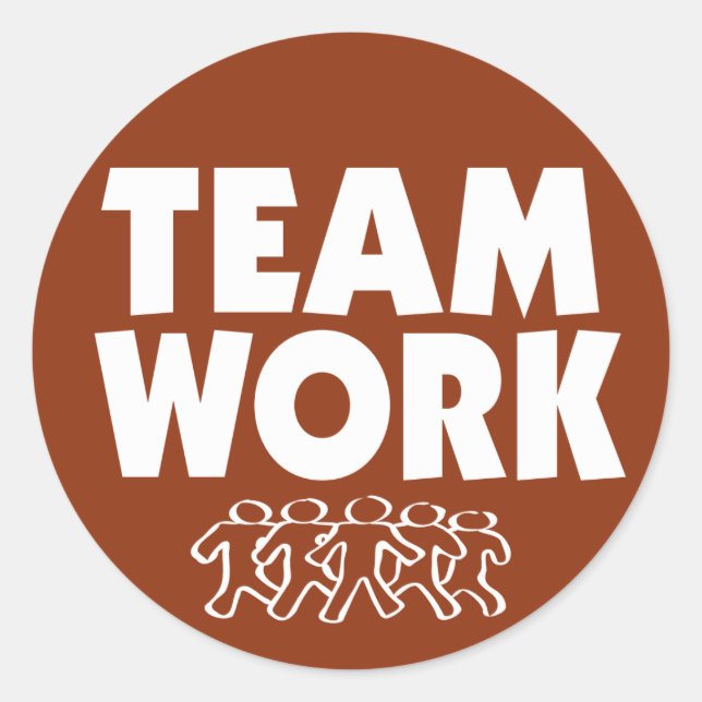 Team Work motivational Classic Round Sticker (Front)