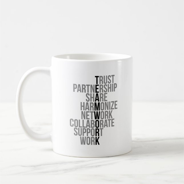 Team Work Quotes Coffee Mug (Left)