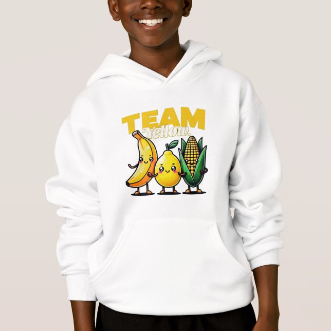 Team Yellow Cute Kawaii Fruits and Vegetables  (Front)