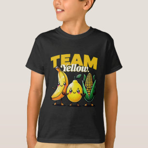 Team Yellow Cute Kawaii Fruits and Vegetables T-Shirt