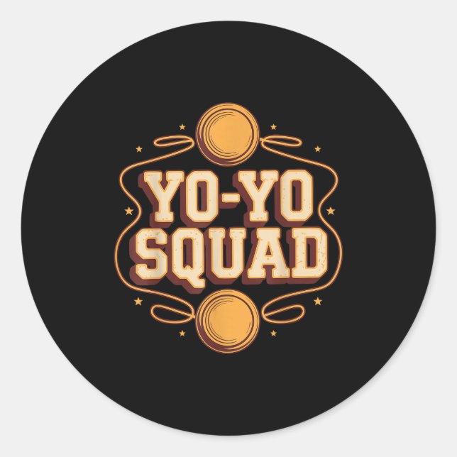 Team Yoyo Player Squad Yo-yo  Classic Round Sticker (Front)