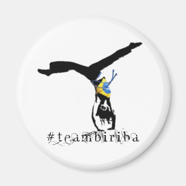 #teamBiriba Round Magnet (Front)